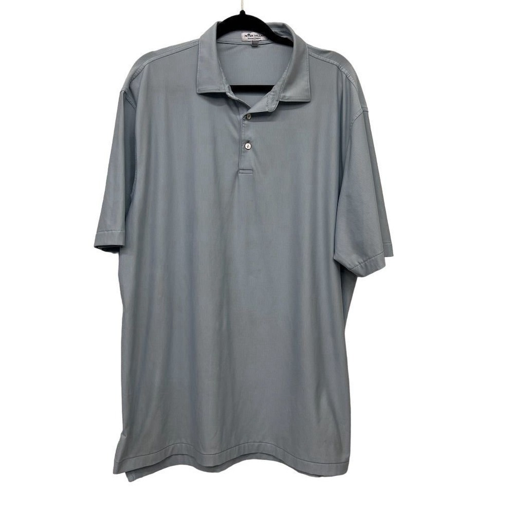 Peter Millar Summer Comfort Polo Shirt Men's XL Blue Stripe Moisture-Wicking‎